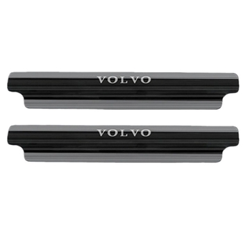 Πλάκα προστασίας πίσω μέρους καθίσματος από ανοξείδωτο χάλυβα, αντι-κίνηση, για Volvo XC40, XC60 και S60 εσωτερικό, με μοτίβο γραμμάτων