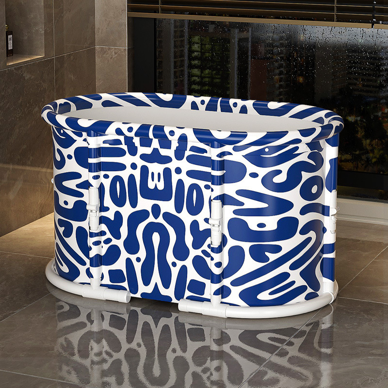 Găleată de baie pliabilă pentru adulți – fără montaj, pliere cu un singur clic, pentru întregul corp, PVC + pânză din nailon, origine Shandong