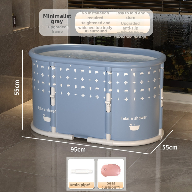 Mandora suaugusiųjų sulankstomas vonios indas – be įrengimo, sulankstomas vienu mygtuko paspaudimu, viso kūno voniai, PVC + nailono audinys, kilmė Shandong
