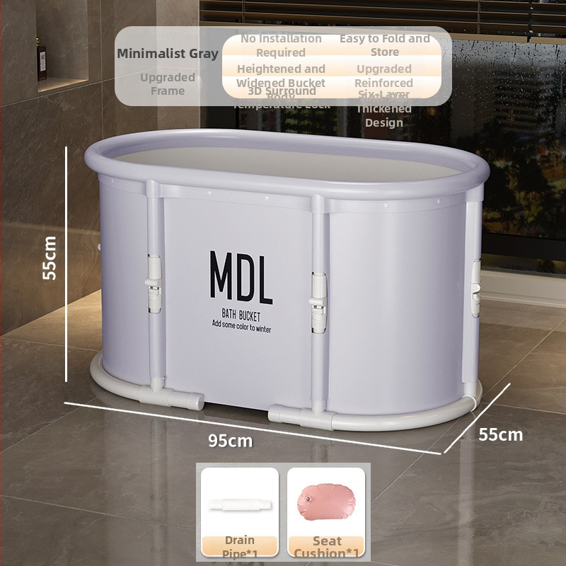 Mandora suaugusiųjų sulankstomas vonios indas – be įrengimo, sulankstomas vienu mygtuko paspaudimu, viso kūno voniai, PVC + nailono audinys, kilmė Shandong