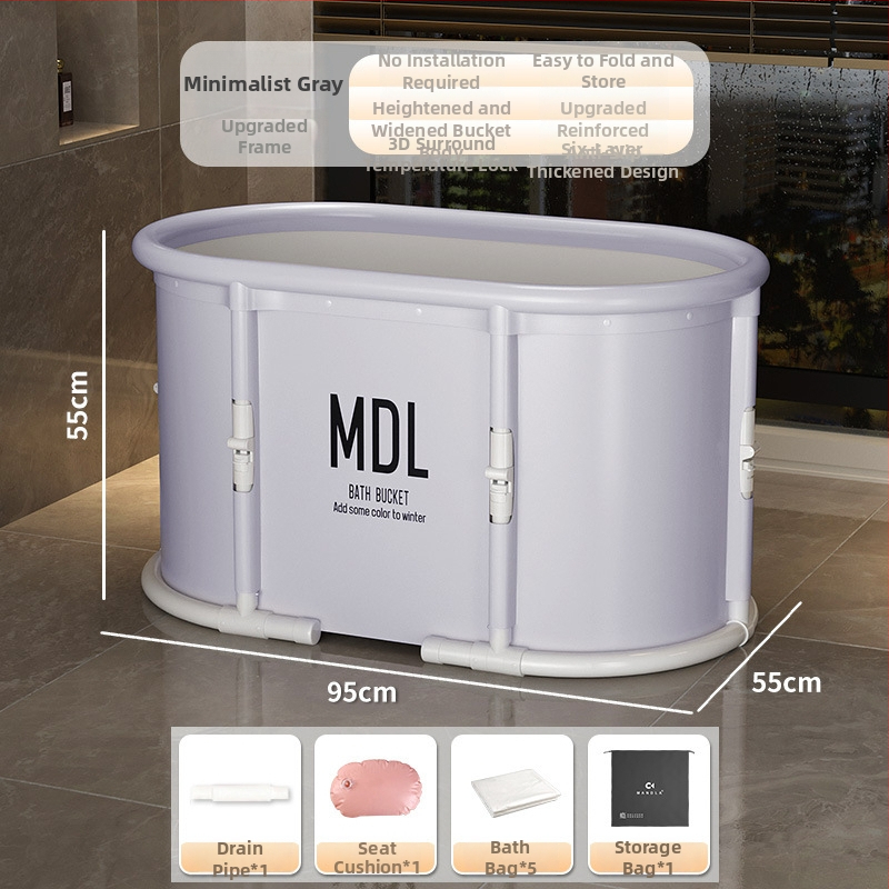 Mandora suaugusiųjų sulankstomas vonios indas – be įrengimo, sulankstomas vienu mygtuko paspaudimu, viso kūno voniai, PVC + nailono audinys, kilmė Shandong