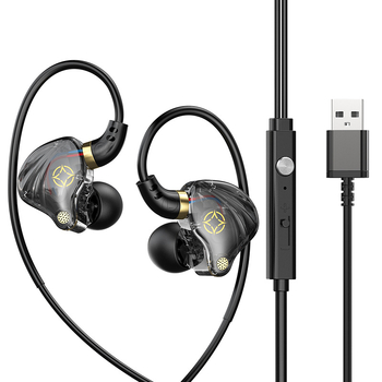 Căști in-ear cu fir, cu mufe USB-C și 3,5 mm (microfon încorporat, 20–20000 Hz, cablu de 1,5–2,5 m)