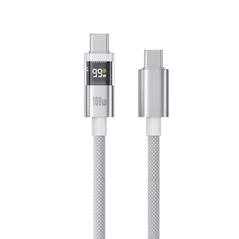 Kabl USB-C s pametnim digitalnim zaslonom, 100W brzo punjenje, pleteni najlon, QC kompatibilan, za Apple i Huawei uređaje
