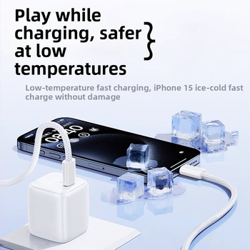 Pletots USB-C uz USB-C datu kabelis, 60W ātrā uzlāde, saderīgs ar iPhone 15