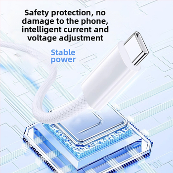 Pletots USB-C uz USB-C datu kabelis, 60W ātrā uzlāde, saderīgs ar iPhone 15