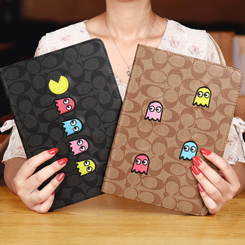 Carcasă de protecție din silicon pentru iPad Apple — design gravat în relief, stil cartoon, suport modul sleep, rezistență la uzură