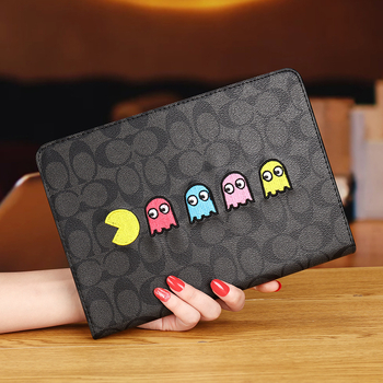 Carcasă de protecție din silicon pentru iPad Apple — design gravat în relief, stil cartoon, suport modul sleep, rezistență la uzură