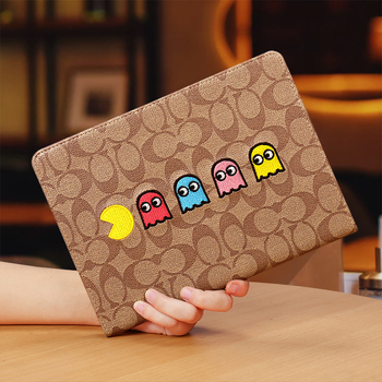 Carcasă de protecție din silicon pentru iPad Apple — design gravat în relief, stil cartoon, suport modul sleep, rezistență la uzură