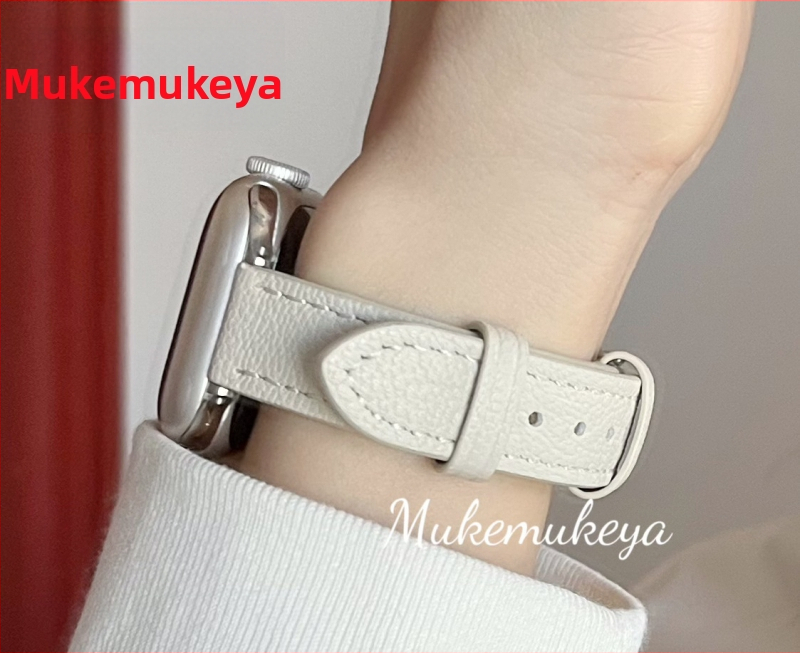 Каишка от агнешка кожа за Apple Watch – тънка версия, 14 мм интерфейс, катарама с пирон, съвместима с Apple Watch и универсални модели