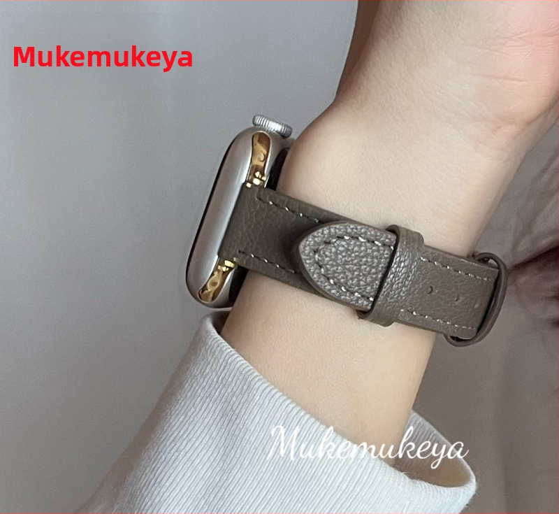 Каишка от агнешка кожа за Apple Watch – тънка версия, 14 мм интерфейс, катарама с пирон, съвместима с Apple Watch и универсални модели