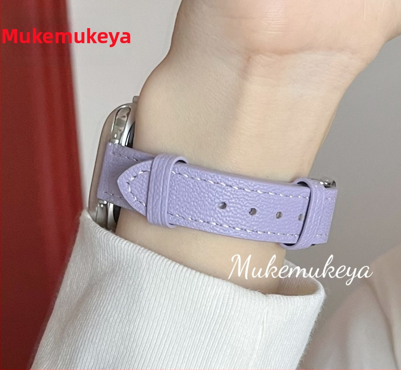 Каишка от агнешка кожа за Apple Watch – тънка версия, 14 мм интерфейс, катарама с пирон, съвместима с Apple Watch и универсални модели