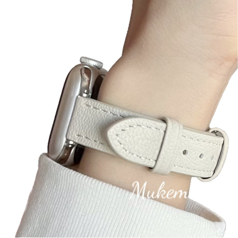 Каишка от агнешка кожа за Apple Watch – тънка версия, 14 мм интерфейс, катарама с пирон, съвместима с Apple Watch и универсални модели