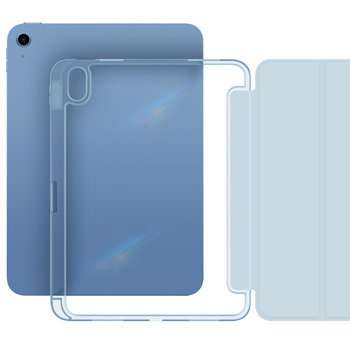 Husă pentru iPad din piele sintetică, design tri-fold, două în unu, slot pentru stilou, protecție anti-cădere