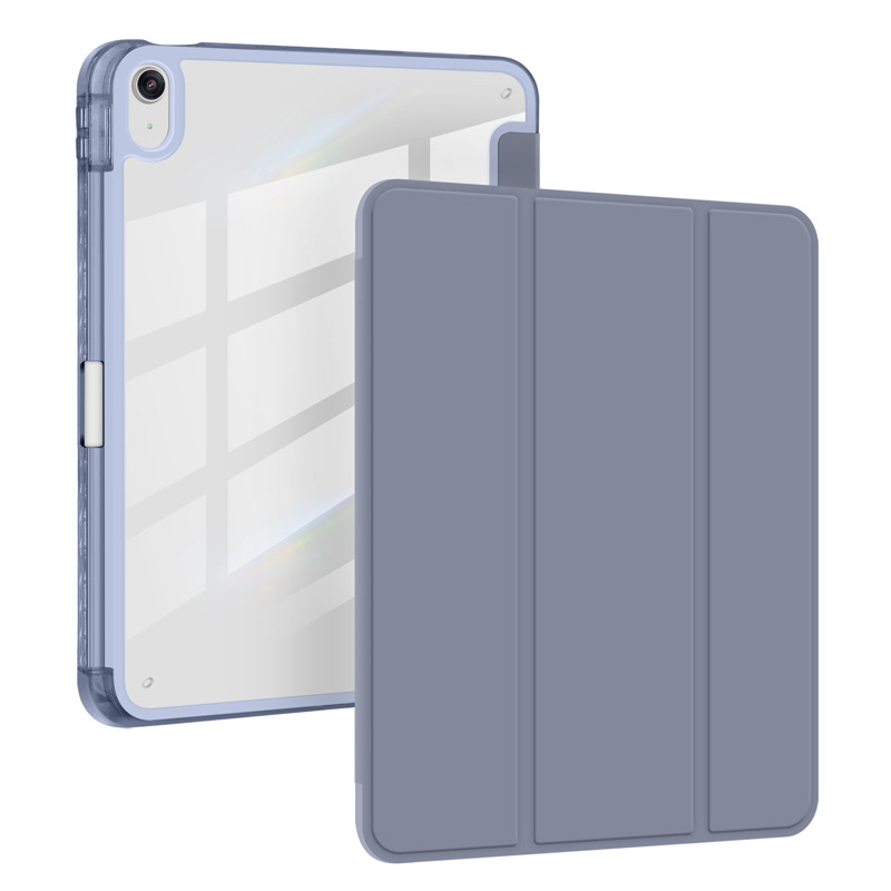 Husă pentru iPad din piele sintetică, design tri-fold, două în unu, slot pentru stilou, protecție anti-cădere