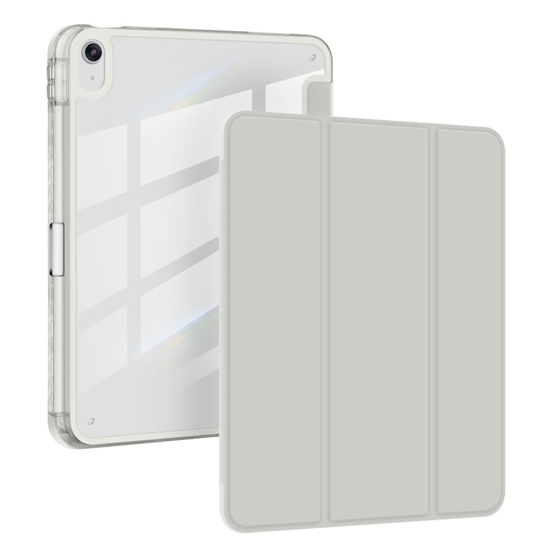 Husă pentru iPad din piele sintetică, design tri-fold, două în unu, slot pentru stilou, protecție anti-cădere