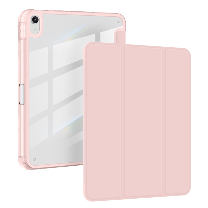 Husă pentru iPad din piele sintetică, design tri-fold, două în unu, slot pentru stilou, protecție anti-cădere