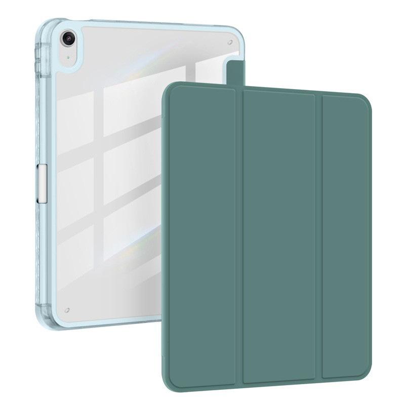 Husă pentru iPad din piele sintetică, design tri-fold, două în unu, slot pentru stilou, protecție anti-cădere