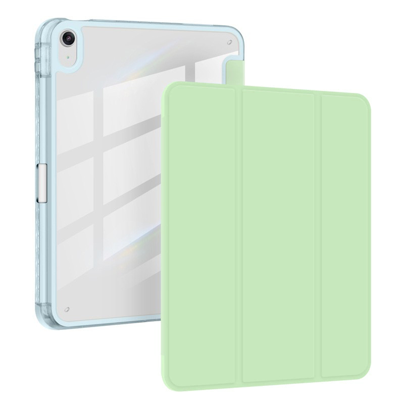 Husă pentru iPad din piele sintetică, design tri-fold, două în unu, slot pentru stilou, protecție anti-cădere