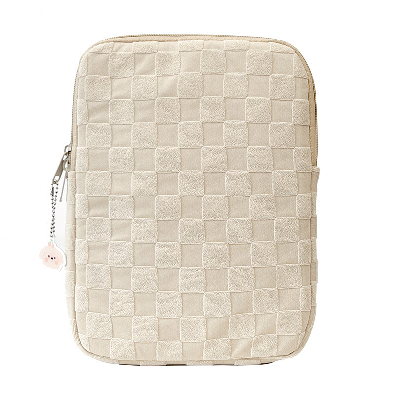 Husă de protecție pentru laptop și iPad, cu model în pătrate, respirabilă, rezistentă la uzură, anti-furt, țesătură de bumbac