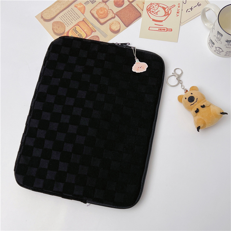 Husă de protecție pentru laptop și iPad, cu model în pătrate, respirabilă, rezistentă la uzură, anti-furt, țesătură de bumbac