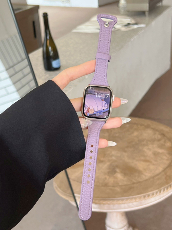 Brățară de ceas din piele naturală cu textură granulată, compatibilă cu Huawei Fit3/Fit4 și Redmi Watch4/Watch5 – închizătoare cu buton snap, dimensiuni de interfață personalizate, stil la modă