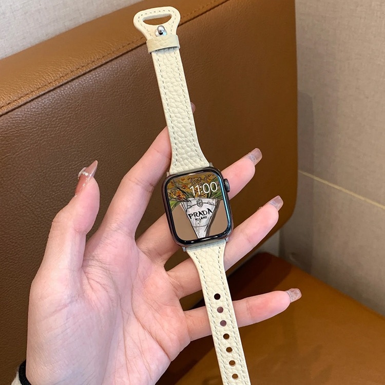 Brățară de ceas din piele naturală cu textură granulată, compatibilă cu Huawei Fit3/Fit4 și Redmi Watch4/Watch5 – închizătoare cu buton snap, dimensiuni de interfață personalizate, stil la modă