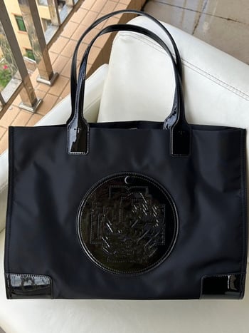 Geantă bucket din canvas pentru femei, cu căptușeală din nylon, închidere magnetică; buzunare interioare: fermoar, buzunar pentru telefon și ID.