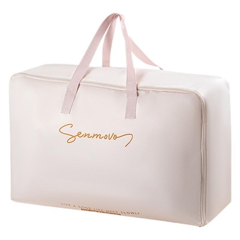 Geantă de depozitare pentru pături, satin dublu-strat, în stil geantă de mână, organizator multifuncțional pentru dormitor – păturile și haine