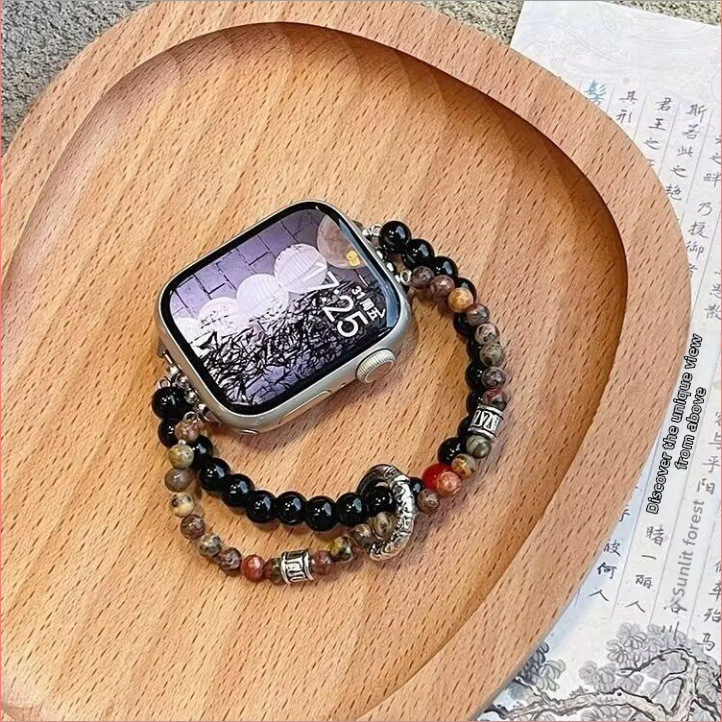 Каишка за Apple Watch S9 с мъниста — Резина, Taosi Bamboo, Пролет 2025