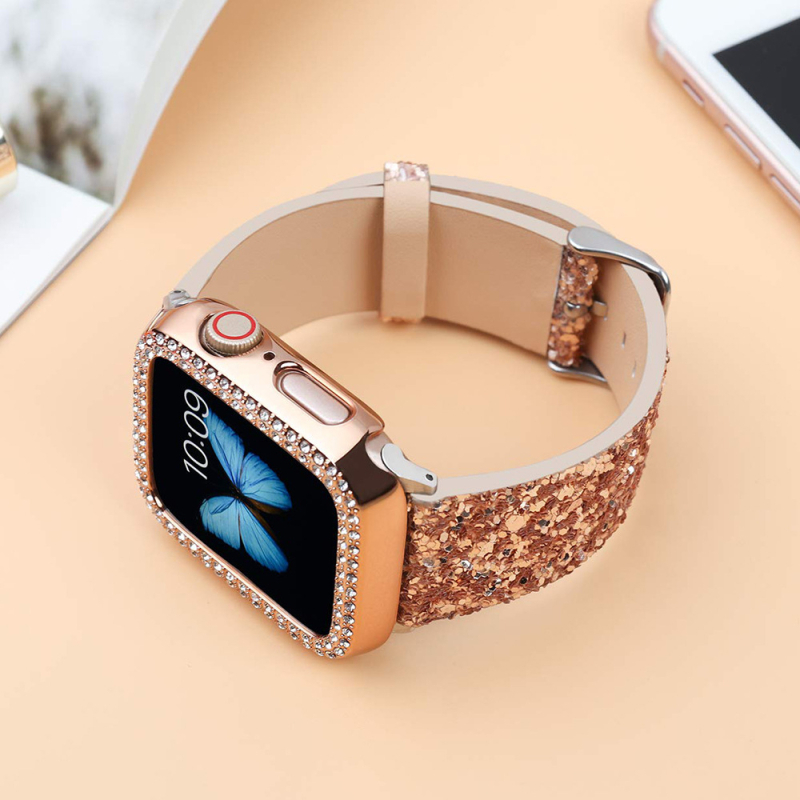 PU кожена лъскава каишка за Apple Watch Ultra (модел 98765), тегло 17 г, пусната през 2024 г.