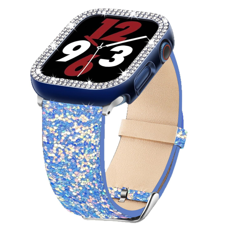 PU кожена лъскава каишка за Apple Watch Ultra (модел 98765), тегло 17 г, пусната през 2024 г.