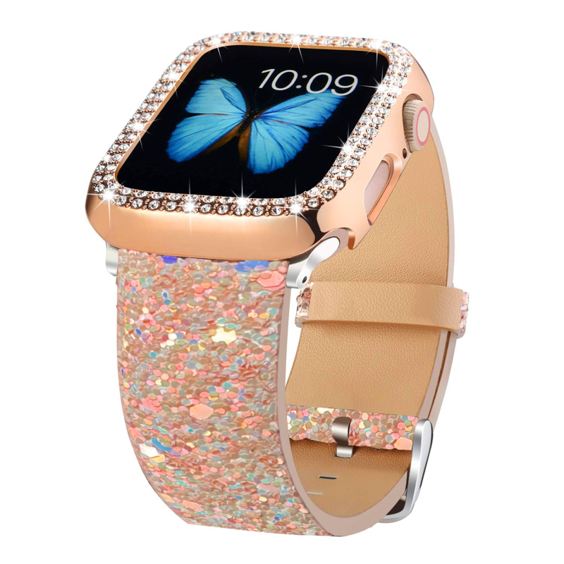 PU кожена лъскава каишка за Apple Watch Ultra (модел 98765), тегло 17 г, пусната през 2024 г.