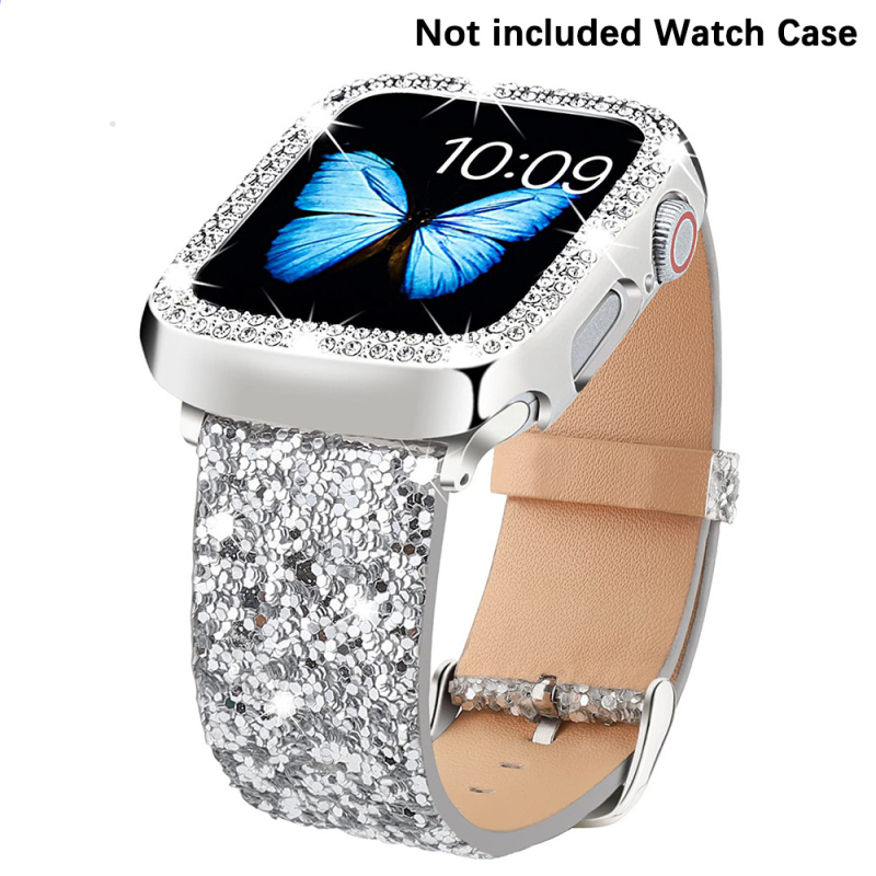 PU кожена лъскава каишка за Apple Watch Ultra (модел 98765), тегло 17 г, пусната през 2024 г.