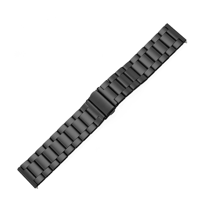 Brățară din oțel inoxidabil cu trei mărgele, compatibilă cu Apple Watch 8/SE și Huawei GT, lățime 20mm/22mm, Cataramă