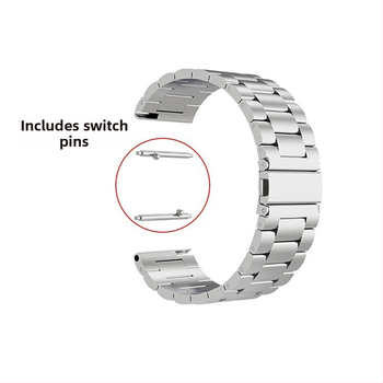 Haihan стоманена каишка за часовник — съвместима с Apple Watch, Samsung и Casio; интерфейс 20/22 мм; тегло 60 г; закопчалка катарама; бизнес стил