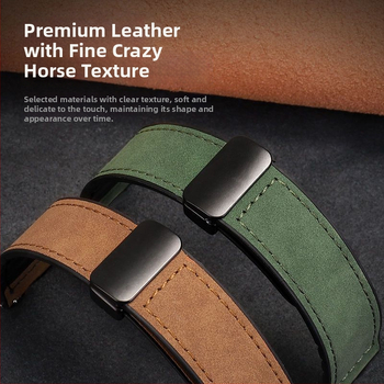 Brățară de ceas cu închidere magnetică, model Crazy Horse, din silicon, compatibilă universal cu Huawei, Samsung, Apple, Garmin și Fitbit