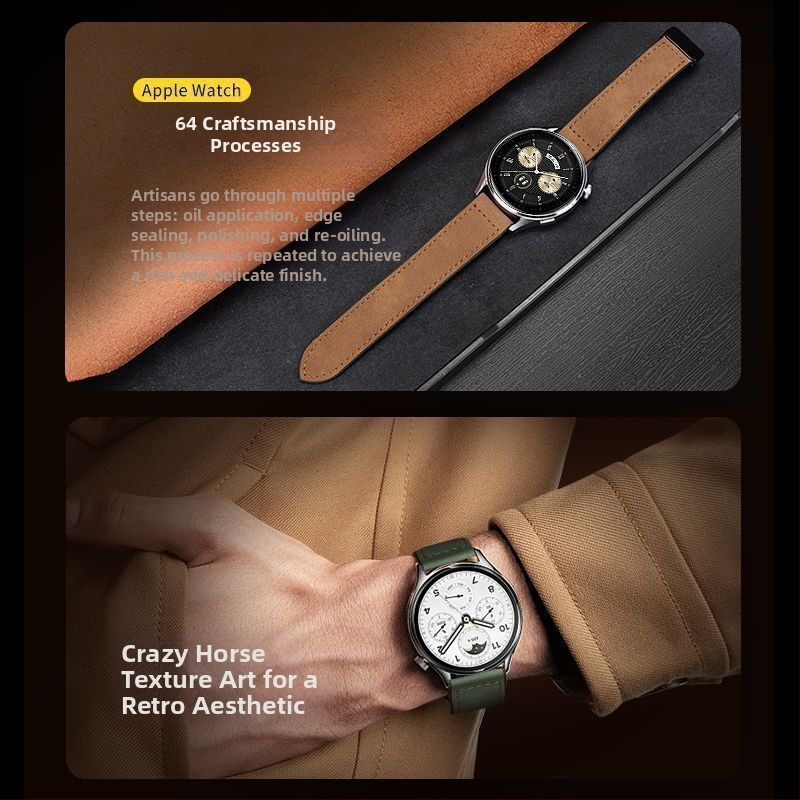 Brățară de ceas cu închidere magnetică, model Crazy Horse, din silicon, compatibilă universal cu Huawei, Samsung, Apple, Garmin și Fitbit