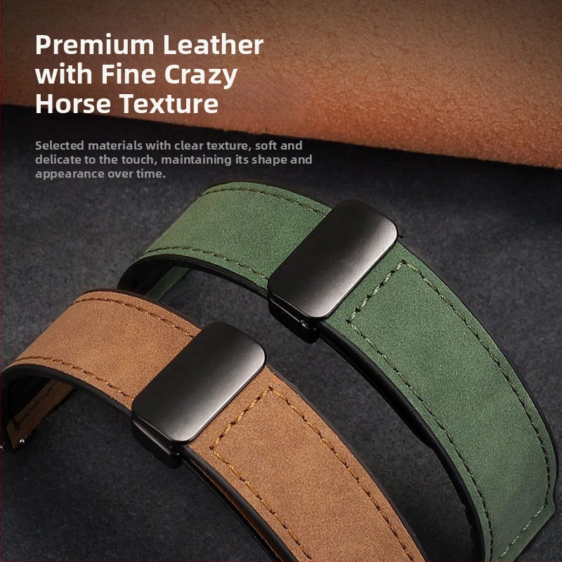 Brățară de ceas cu închidere magnetică, model Crazy Horse, din silicon, compatibilă universal cu Huawei, Samsung, Apple, Garmin și Fitbit