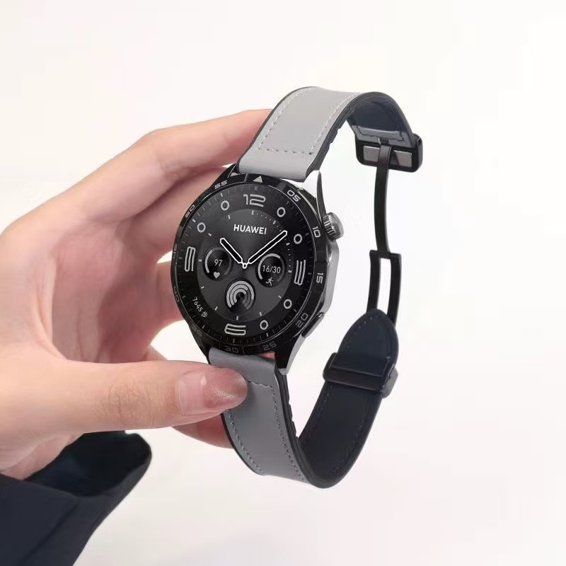 Brățară de ceas cu închidere magnetică, model Crazy Horse, din silicon, compatibilă universal cu Huawei, Samsung, Apple, Garmin și Fitbit