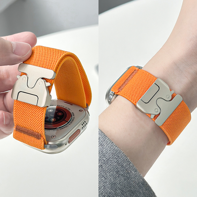 Спортна найлонова каишка за Apple Watch със парашутна катарама; съвместима с Apple Watch модели; материал: найлонова плитка; стил: спортен