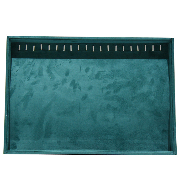 Suport de bijuterii cu interior din flanel, formă pătrată, carcasă din lemn masiv, 1 nivel