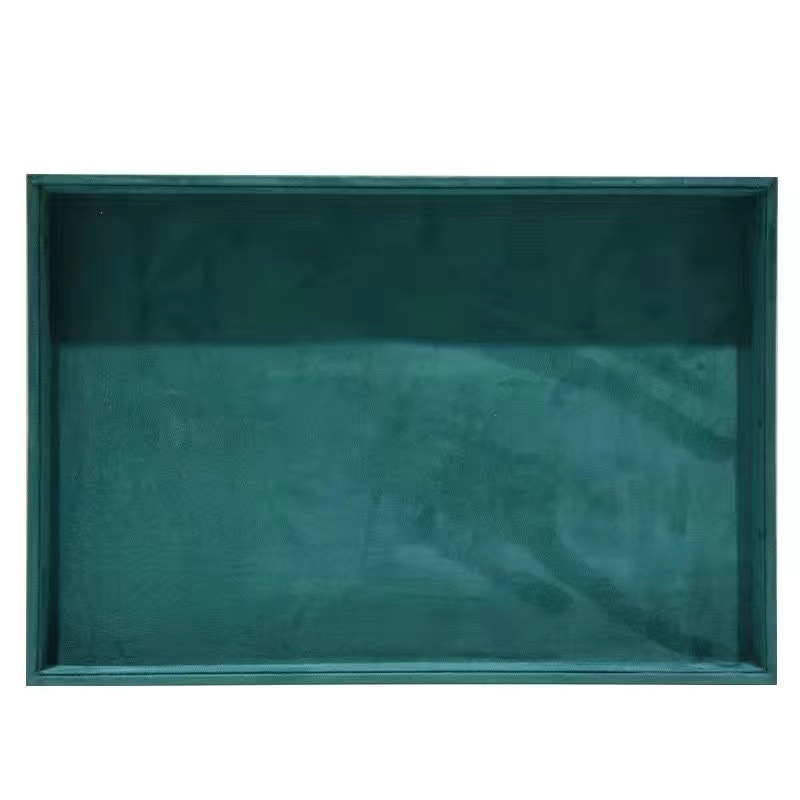 Suport de bijuterii cu interior din flanel, formă pătrată, carcasă din lemn masiv, 1 nivel