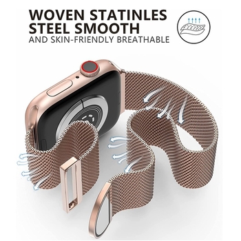 Apple Watch стоманена Миланезе магнитна каишка, универсална съвместимост, 30 г, 2020