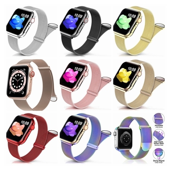 Apple Watch стоманена Миланезе магнитна каишка, универсална съвместимост, 30 г, 2020