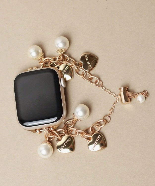 Metalni kaiš za Apple Watch s privjeskom srca, kompatibilan s Apple Watch 9 i iWatch 8, moderan dizajn, šifra proizvoda 231208hsxqw02