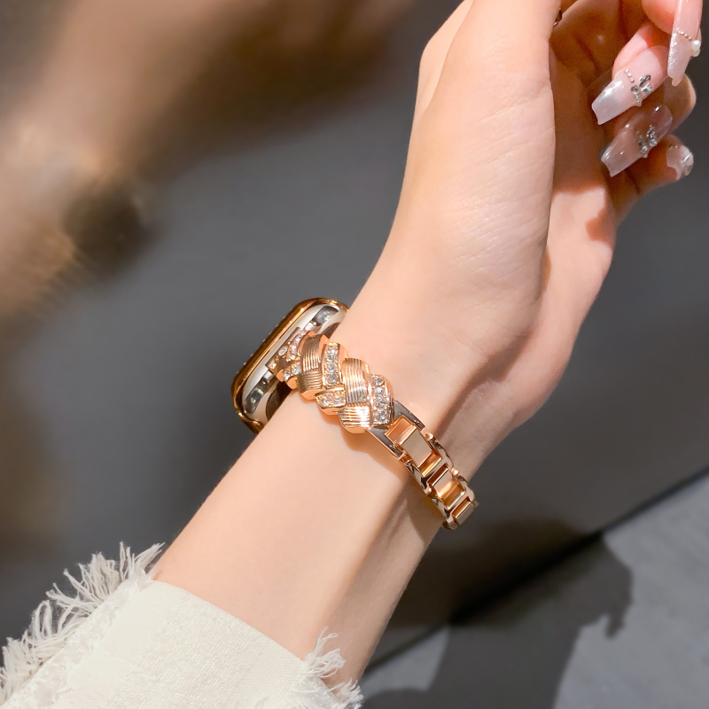 Apple Watch метална каишка с пшенично плетен дизайн, съвместима с Apple Watch, закопчалка, 30 g