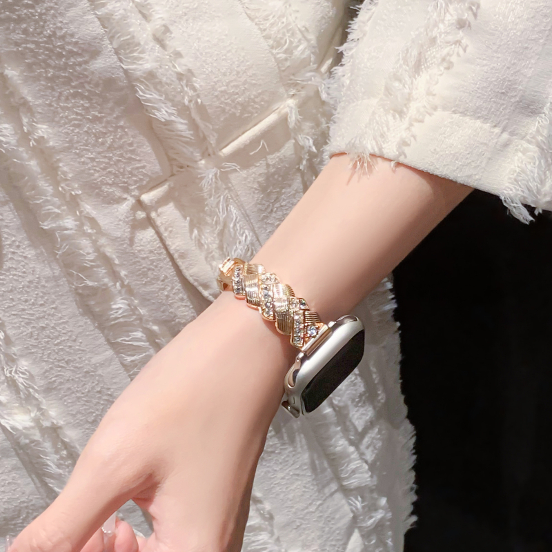 Apple Watch метална каишка с пшенично плетен дизайн, съвместима с Apple Watch, закопчалка, 30 g