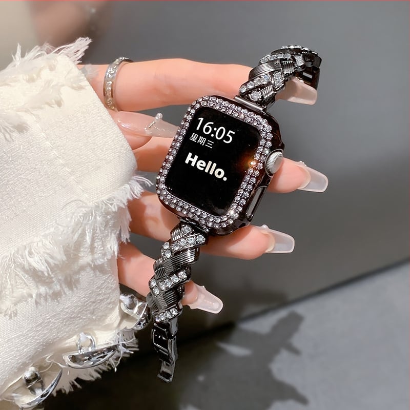 Apple Watch метална каишка с пшенично плетен дизайн, съвместима с Apple Watch, закопчалка, 30 g