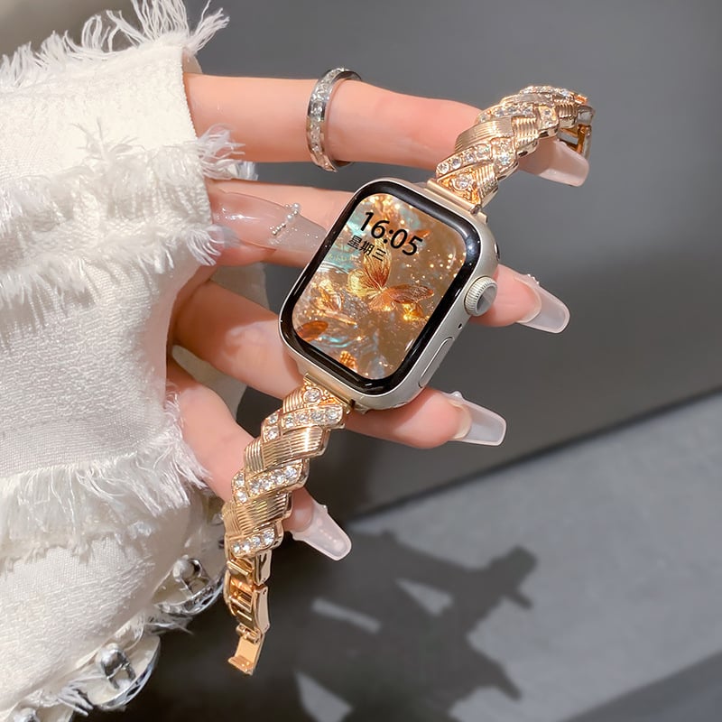 Apple Watch метална каишка с пшенично плетен дизайн, съвместима с Apple Watch, закопчалка, 30 g