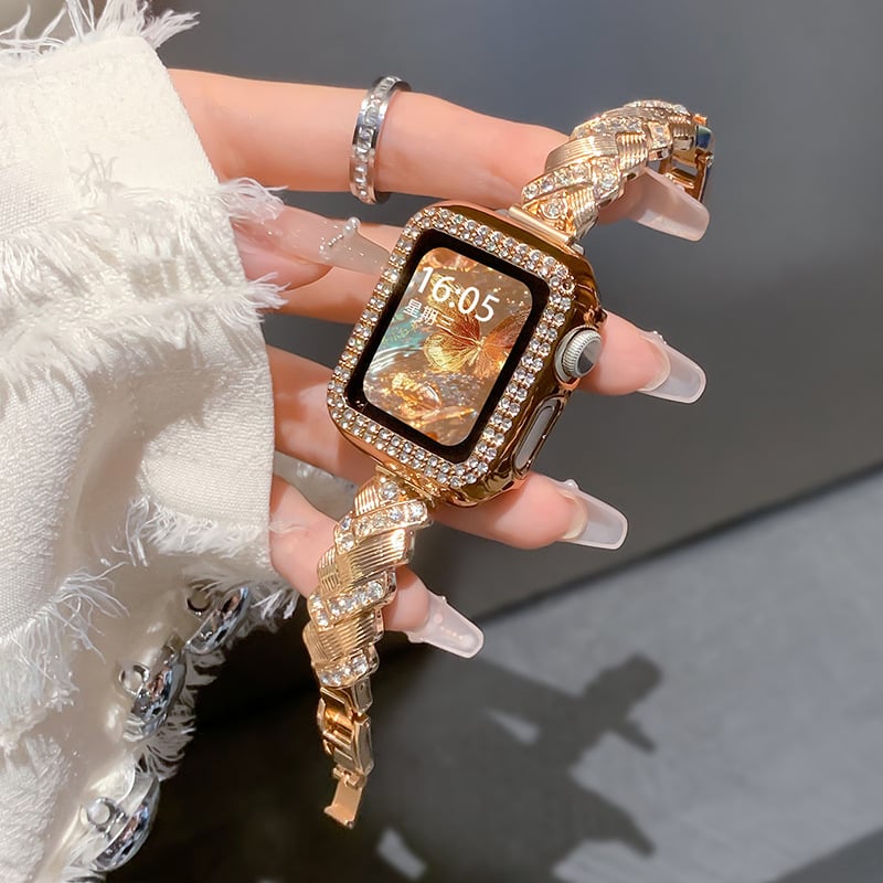 Apple Watch метална каишка с пшенично плетен дизайн, съвместима с Apple Watch, закопчалка, 30 g